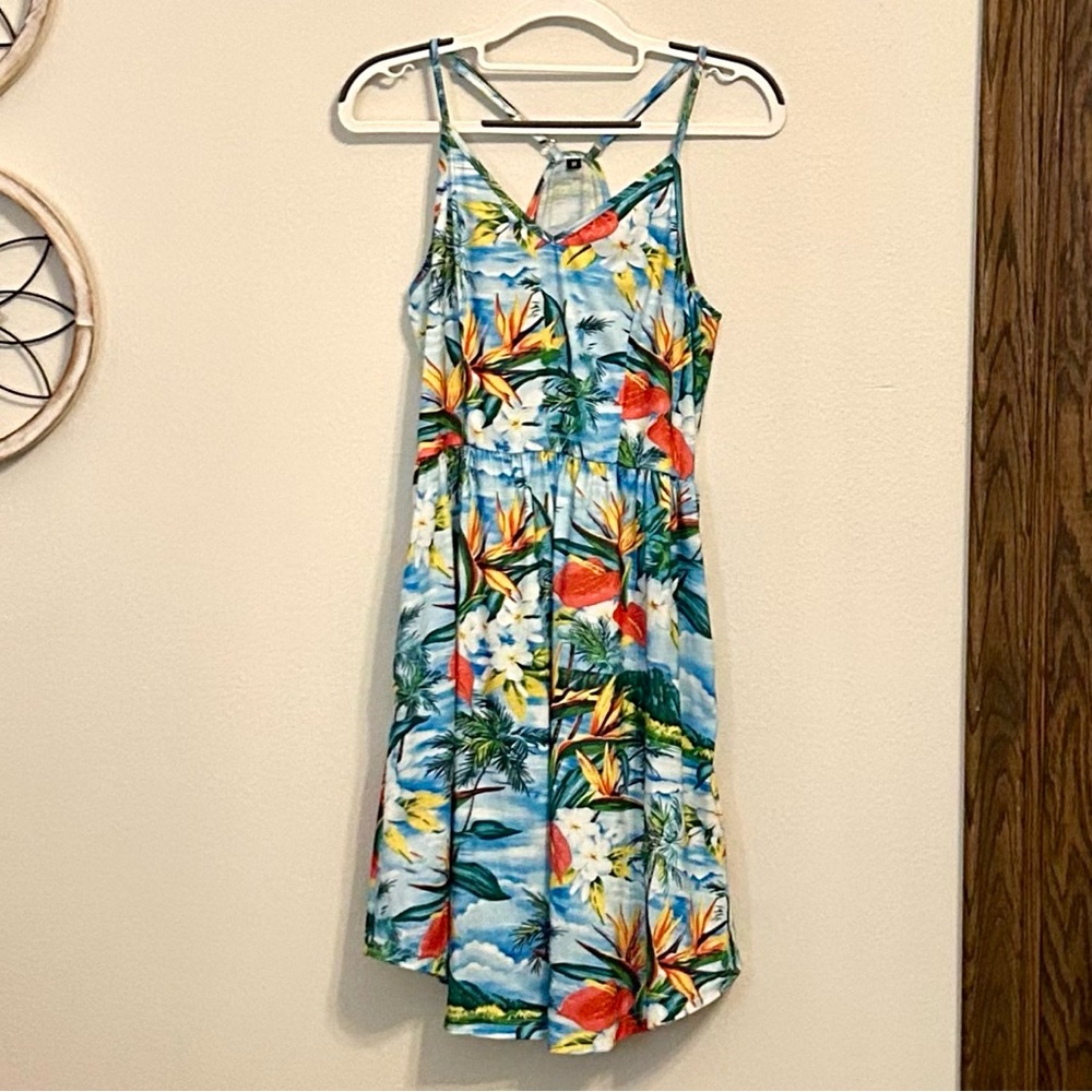 Women’s Tropical Print Sundress, Size Medium